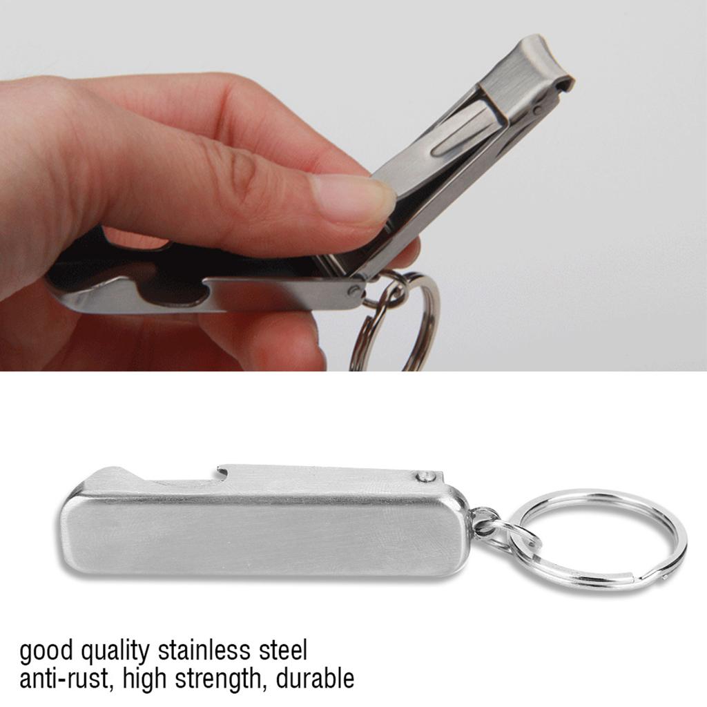 Keychain Tool, Portable 2 in 1   Tool with Nail Cutter, Clippers, Bottle Opener, Accessories for Daily Outdoor Use