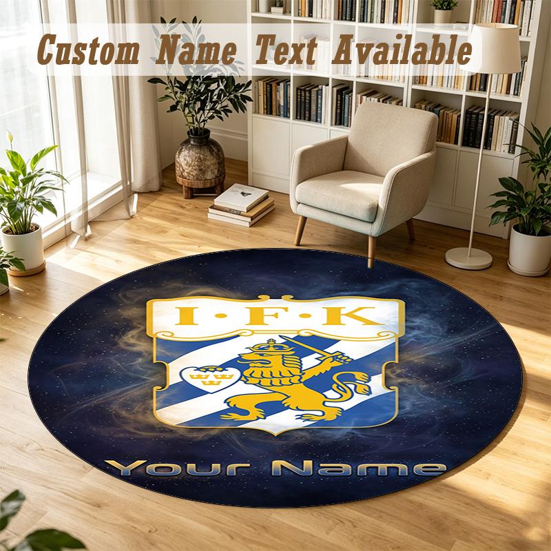 Round Rug Custom Nameifk Göteborg Pattern Non Slip Carpet Home Floor Decor