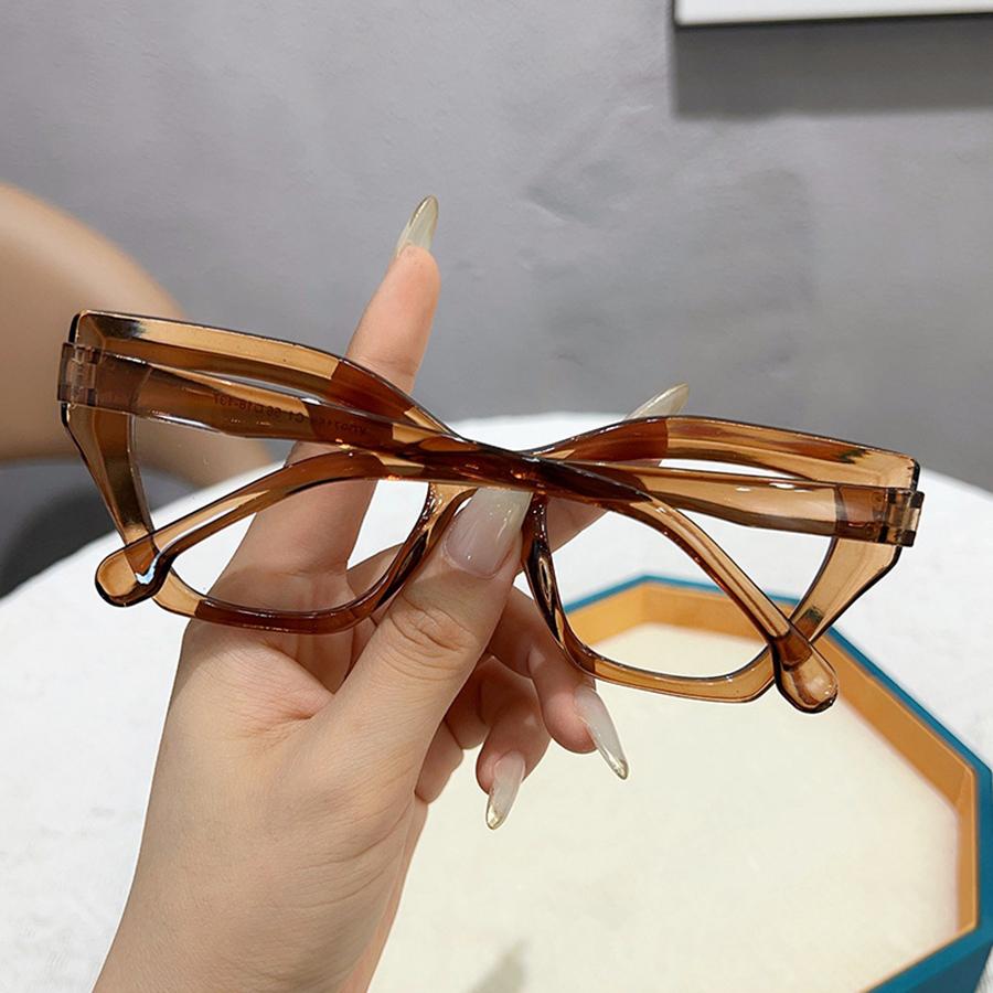 Blaulichtblockierende Brillenfassung für Damen, schlichte Brille, Vintage-Optik, Brille, Unisex, neuer Trend, Computerbrille, Katzenauge mit klarer Linse