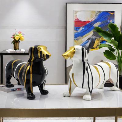 Modern Creative Colorful Dachshund Dog Home Room Decoration Office Desktop Ornaments Resin Craft Good Things