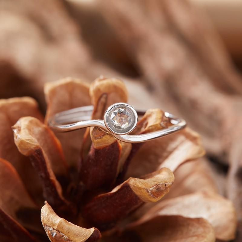 Womens Natural Amethyst Citrine Garnet Ring Geometric Jewelry
