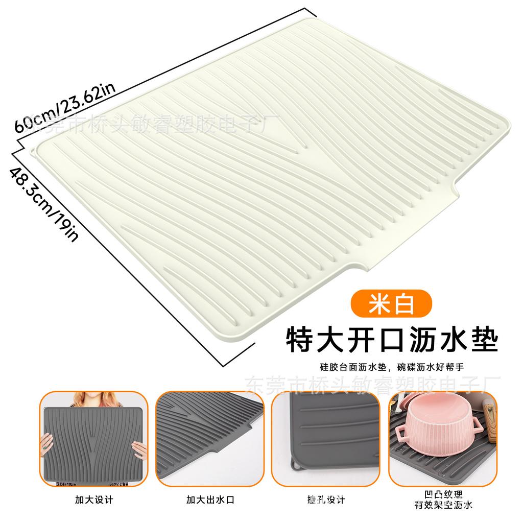 Neues Design Silikon Flussleitblech Schräge Abtropfmatte für Geschirr Hitzeschutzmatte für Schüsseln Teller Besteck