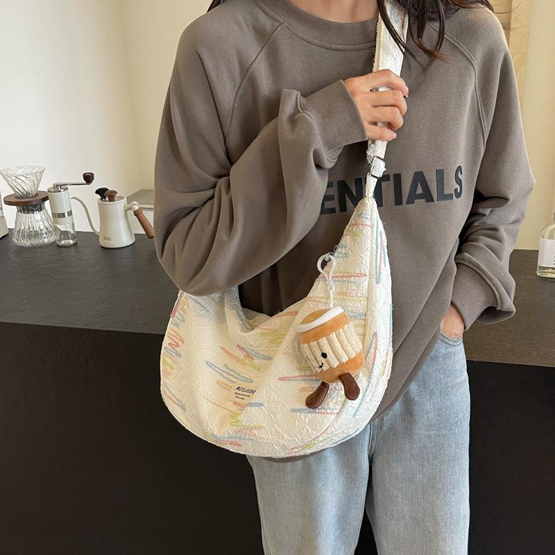 Casual Versatile Niche Bag Women's 2025 New Summer Messenger Bag Nylon Cloth Shoulder Dumpling Bag