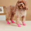 1 Set Pink Rubber Waterproof Dog Rain Boots, Suitable For Daily Wear