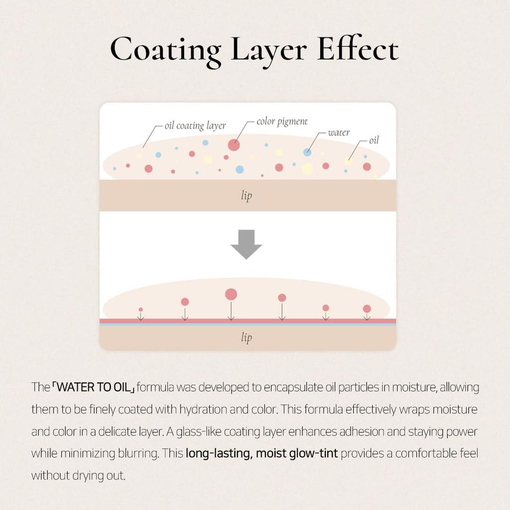 Dinto Blur Glow Lip Tint | 30 Shades | Water-to-Oil Glossy Moisturizing Lip Tint | Long-Lasting Vegan Formula