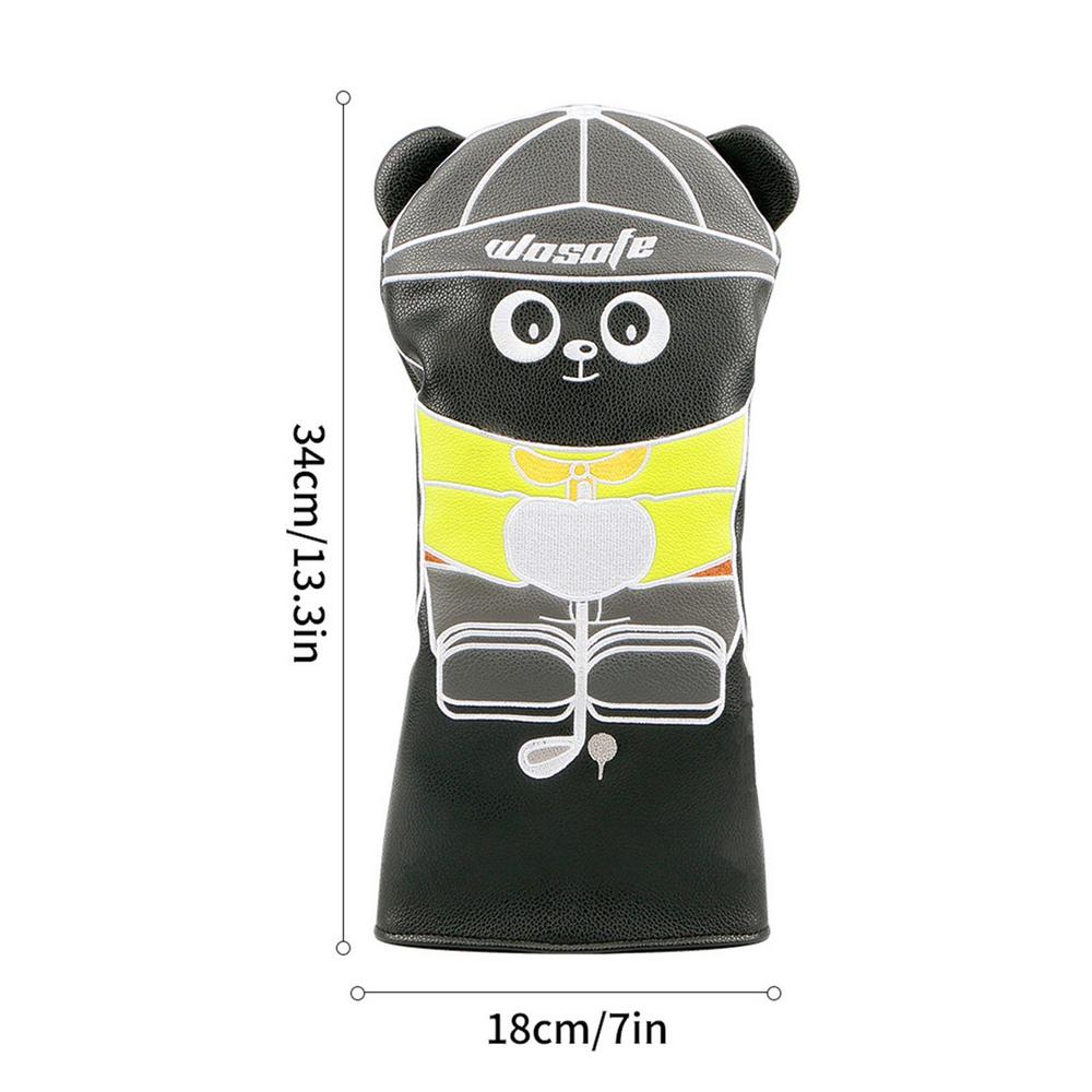 Cute Golf Headcover Golf Club Head Cover For Driver Fairway Hybrid Putter PU Leather Protector Wood Covers Golf Accessories