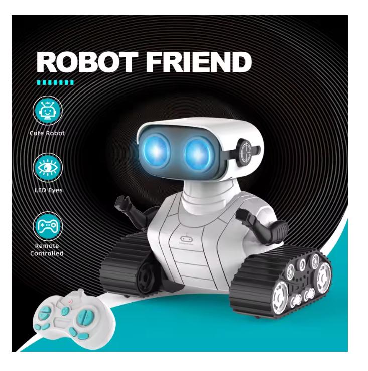 Ebo Robot Toys Rechargeable RC Robot For Kids Boys And Girls Remote Control Toy With Music And LED Eyes Gift For Children's