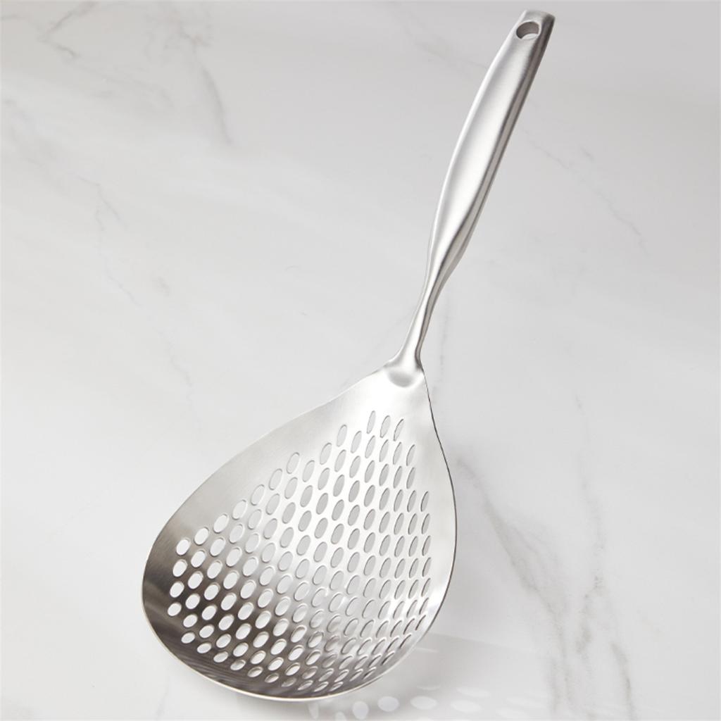 SUS304 stainless steel big end colander, pepper spoon, food spoon, kitchen household Lo mein dumpling cooking spoon