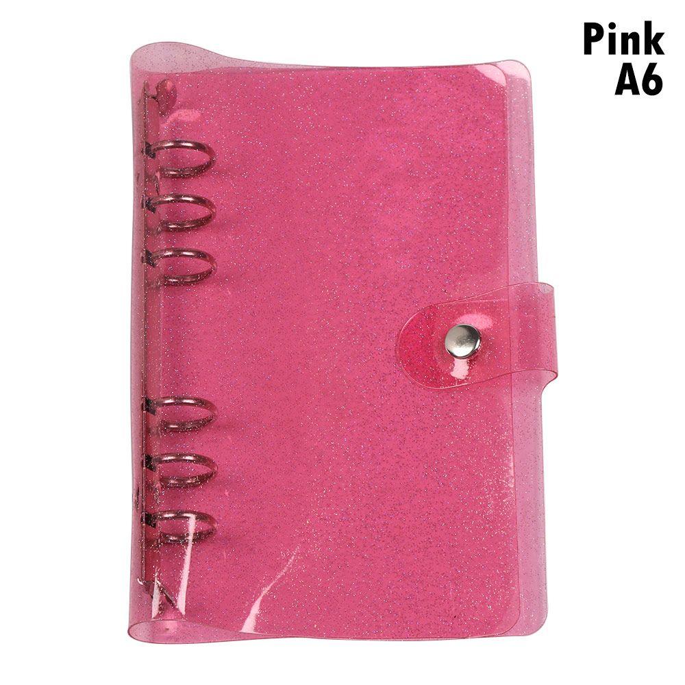 A5 A6 Transparent PVC Loose-Leaf Notebook Cover Folder Macaron Color 6 Ring Binder Diary Journal Planner School Stationery