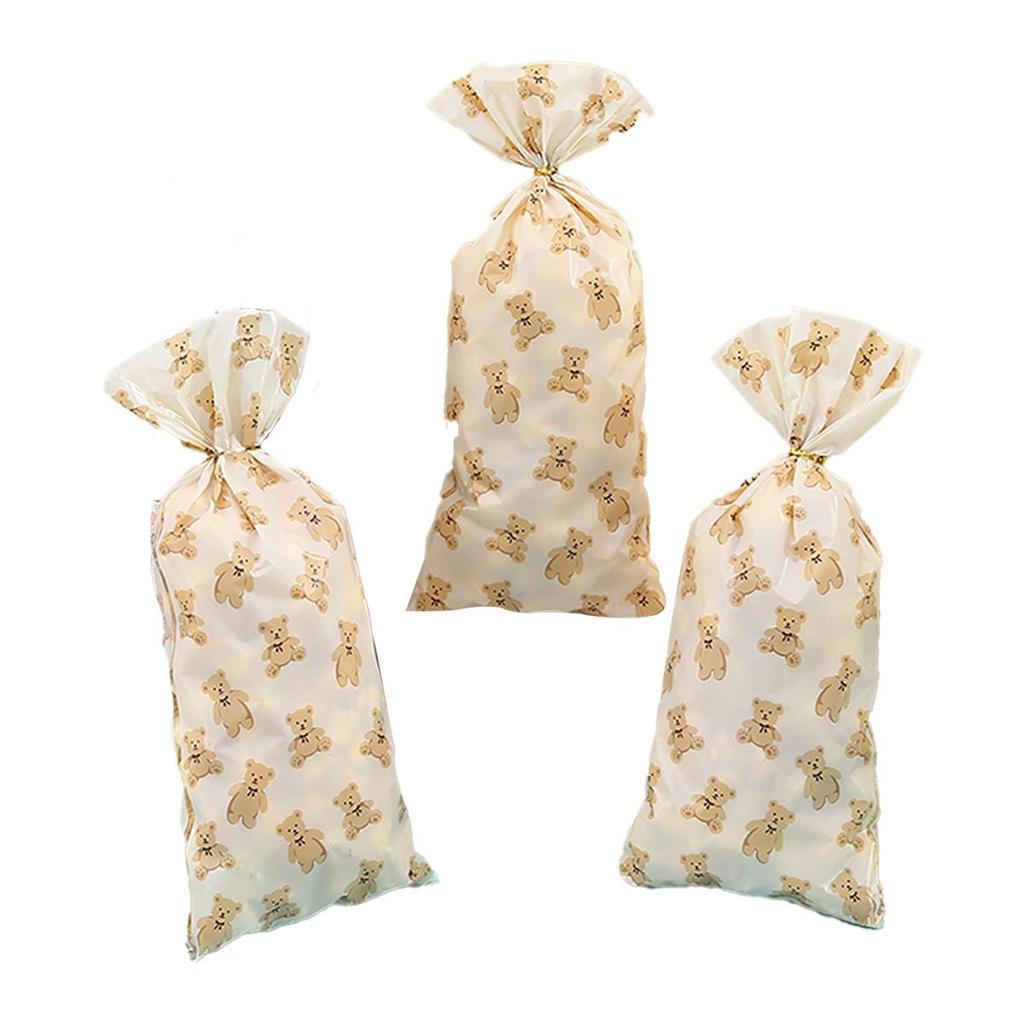 50Pcs Animal Party Bear Candy Bag Gift Bags Biscuits Cookies Dessert Diy For Kids Football Jungle Theme Birthday Party Decor