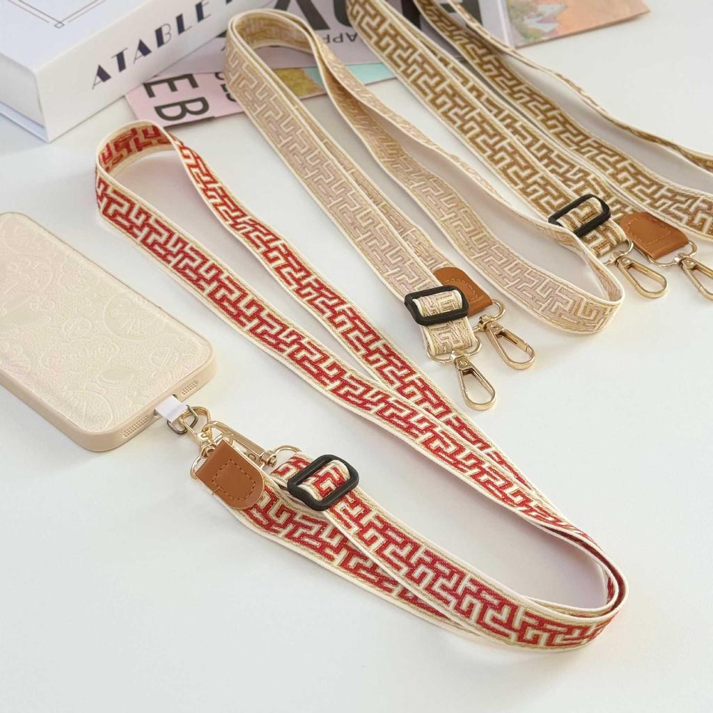 Chinese Gold Embroidery Phone Lanyard: Stylish, Adjustable Crossbody Strap & Anti-Lost Outdoor Shoulder Rope