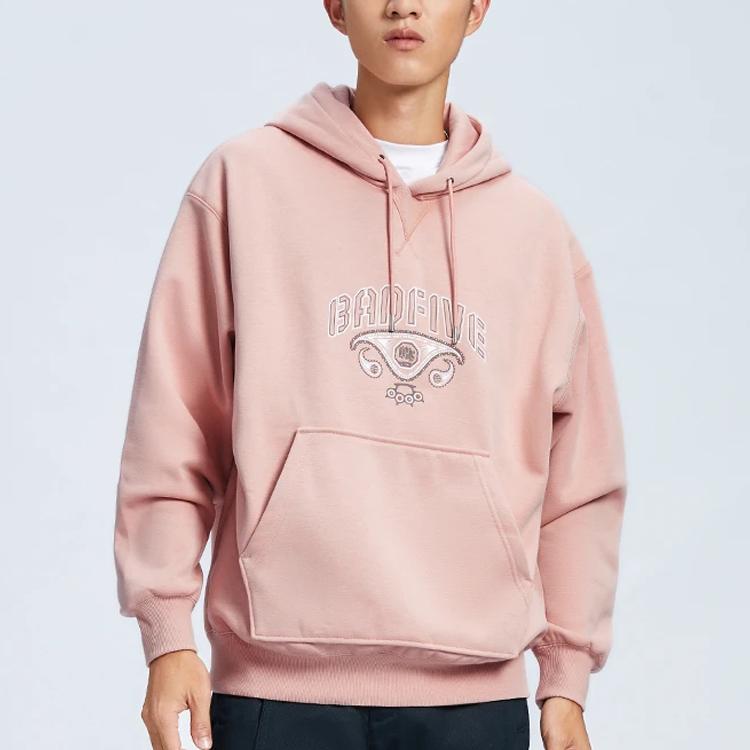Li Ning Badfive Basketball Series Casual Floral Print Fleece Long Sleeve Sweatshirt Unisex sweatshirt Fog-Rose-Pink AWDR771-2
