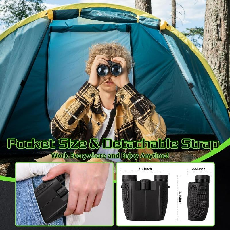 Binoclu compact 12×25 pentru observarea păsărilor, binoclu cu focalizare ușoară pentru copii și adulți, pentru pasionații de observare a păsărilor și vânătoare, articole de camping pentru copii