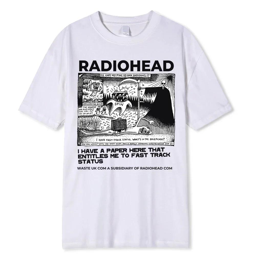 Radiohead T-Shirt Men Women  Plus  O-Neck Streetwear Harajuku Vintage Loose Daily Casual Overd Unisex Tees#Color(1)