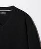 STCO V-Neck Boucle Solid Knit_Black (Oversized Fit)_Sktwa55Nsb