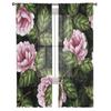 Rose Flowers And Leaves Sheer Curtains For Living Room Window Transparent Voile Tulle Curtain Bedroom Drapes Home Decor