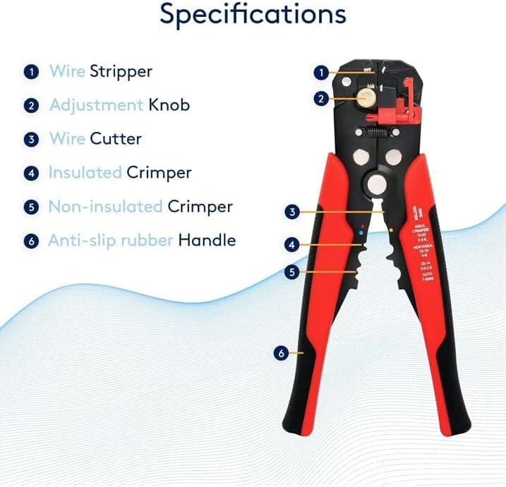 YWHWLX Pliers with Wire and Crimping Cable Automatic Adjustment Wire Automatic Adjustment Wire Wire Cable Crimping 3-in-1 Multi-Wire Stripper,