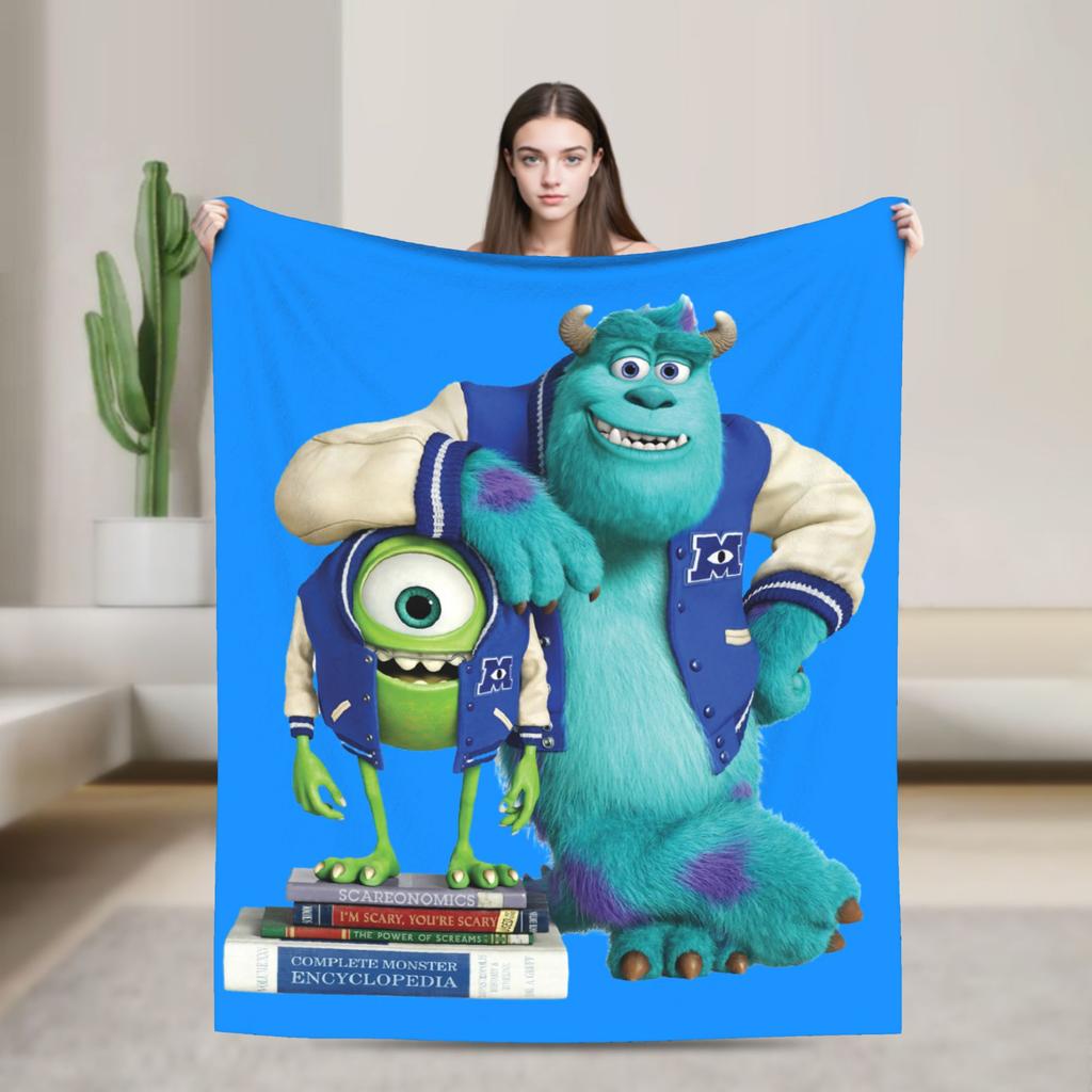 Monsters University Sully Mike Cartoon Fleece Blankets Monsters Inc Customized Throw Blanket for Home Hotel Sofa Bedspreads,