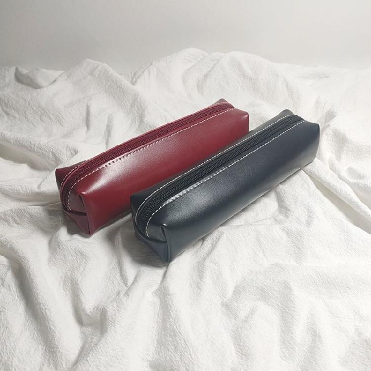 High Capacity PU Pen Pouch Reinforced Edges Modern Writing Tools Storage Bag Perfectly For Artists Students