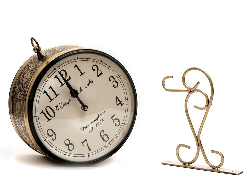 Vintage Double Sided Railway Wall Clock Rotating Brass Station Clock Antique Hanging Clock Home Office Decor