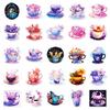 50PCS Dreamy Purple Tea Cup Stickers, Fantasy World Graffiti Decals for DIY Decoration & Journal