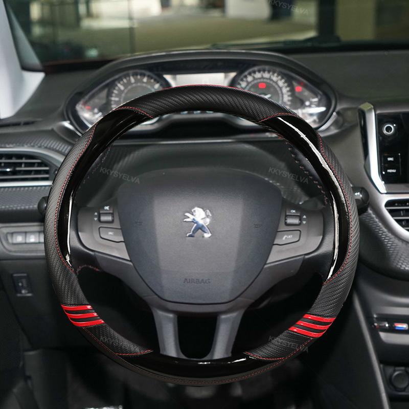 

Крышка рулевого колеса автомобиля Углеродное волокно + кожа для Peugeot 208 2012 ~ 2018 Peugeot 308 2014 ~ 2008 2013 ~ 2018 Auto