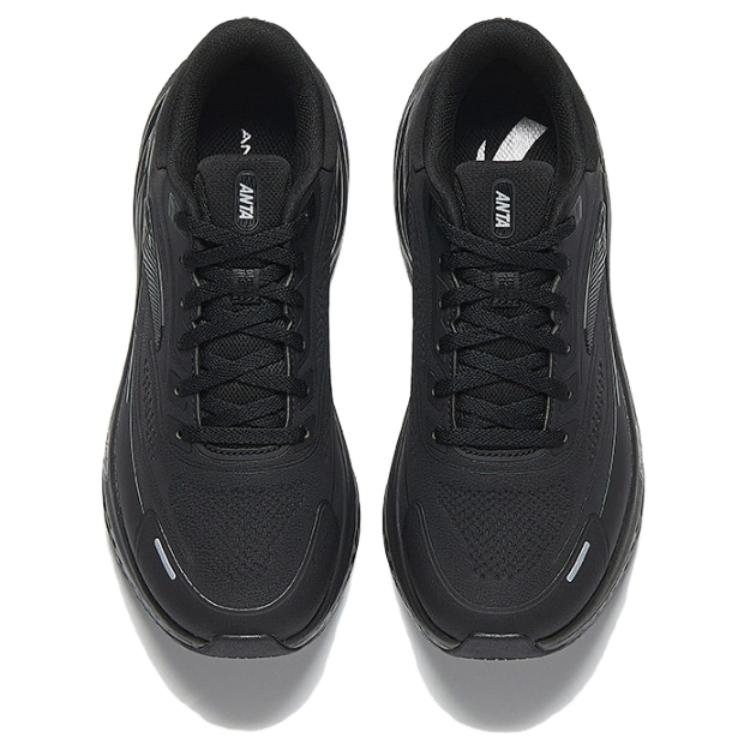 Anta Travel Step PG7 Leather Sports Comfortable Cushioning Rebound Low Top Urban Commuting Running Shoes Men Sneaker Basic-Black 112515509-6