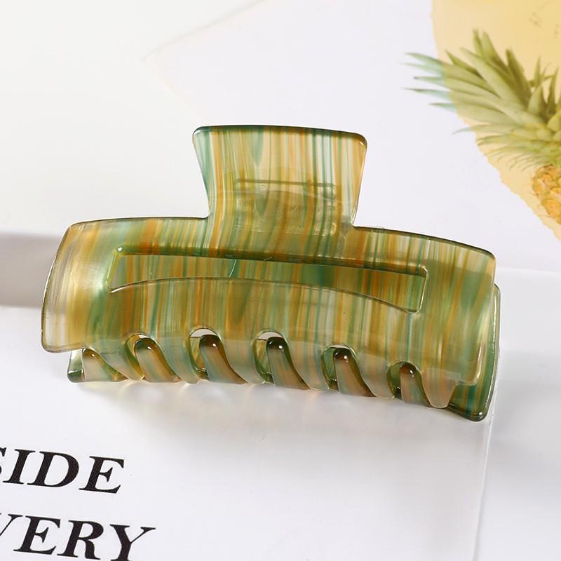Fashion Rectangle Acetate Hair Claws Women Hair Accessories Colourful Hollow Out Plaid Ponytail Acetic Claw Clips For Girls
