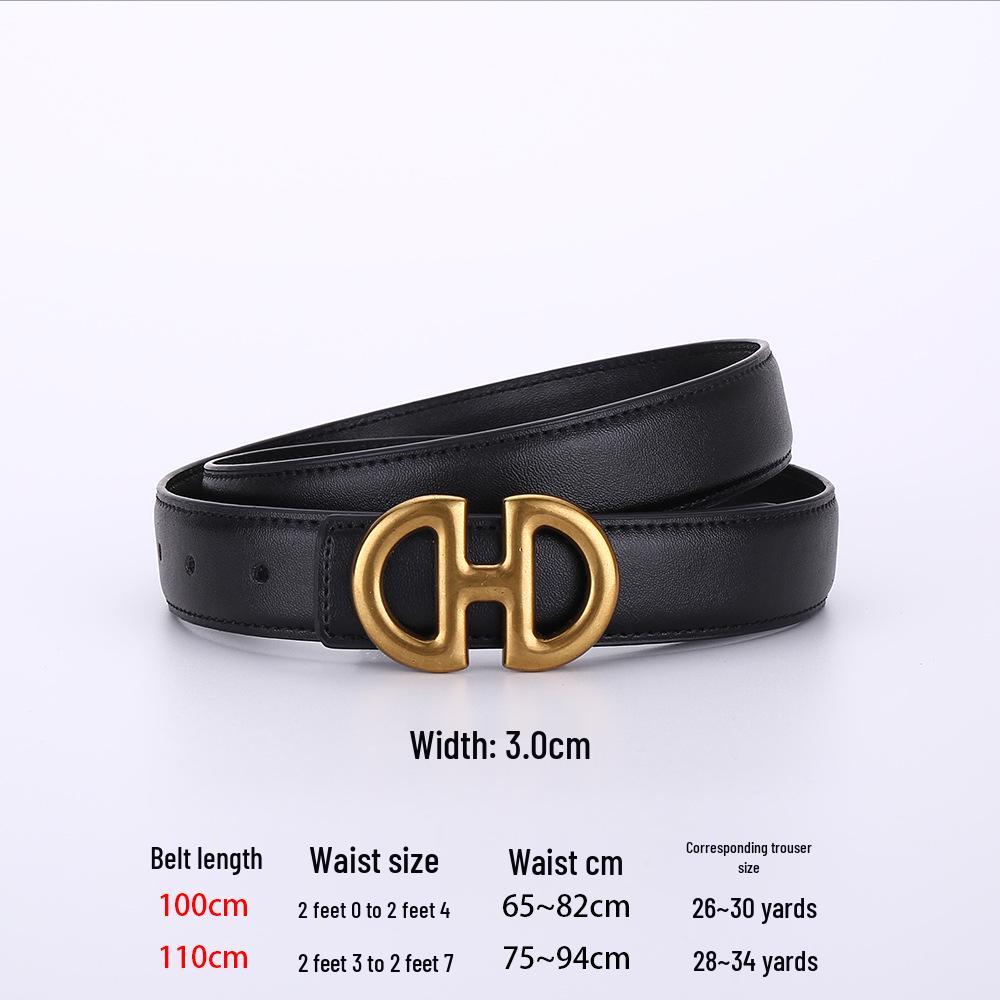 Elegant Women's Genuine Leather Belt: Versatile, Stylish, and Decorative for Jeans