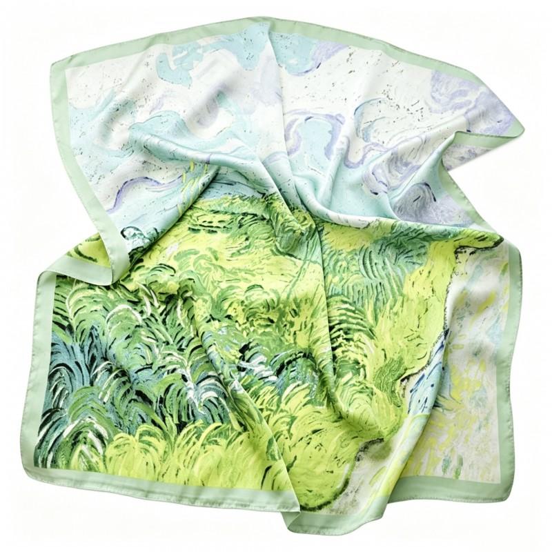 70x70cm Nylon Square Scarf Women Vintage Print Lightweight Accessory Office Casual Hair Styling