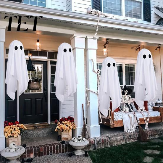 Hanging Ghost Decorations for Yard 3Pcs Halloween Decorations, Spooky Flying with Festival Atmosphere Decor Lanyard Haunted House, Outdoor,