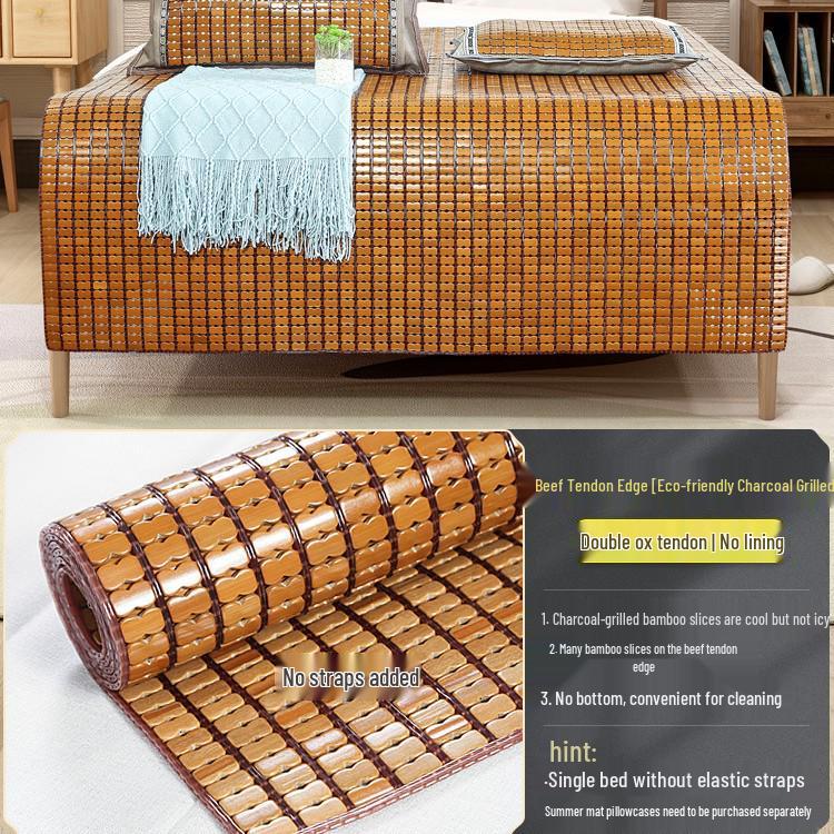 Karbonisierte Mahjong Kühlsofa & Bettmatte - Bambus, Faltbar, Sommer-Essential