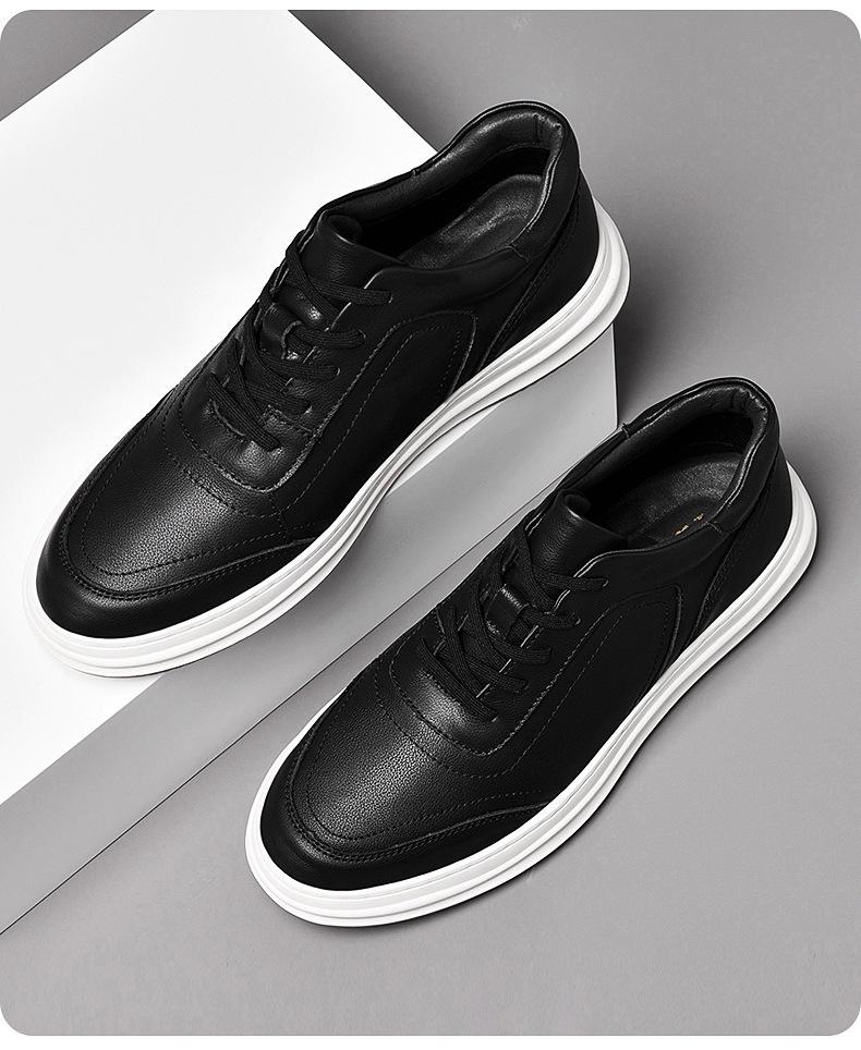 Stylish Men's Spring & Autumn White Sneakers: Versatile, Fashionable, and Comfortable with Thick Sole