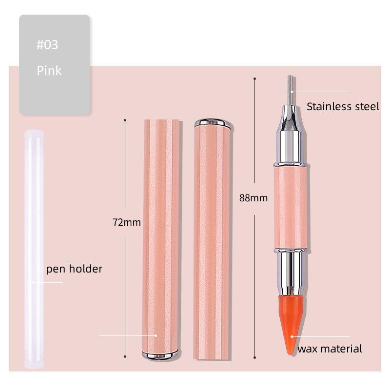 Dual-Ended Diamond Point Drill Pen Quality Crystal Pen Picking Up Rhinestones Gems Sticky Wax/Stainless Steel Pencil DIY Tools #