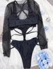 Women's Swimsuit Black One Piece Bikini Back Tie Cutout Sexy Brazilian Beachwear Bathing Suits