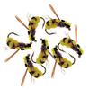 25Pcs/Box Yellow Simulation Bee Dry Fly Floating Foam Flies Trout Bass Perch Fly Fishing Flies Lure Size #10