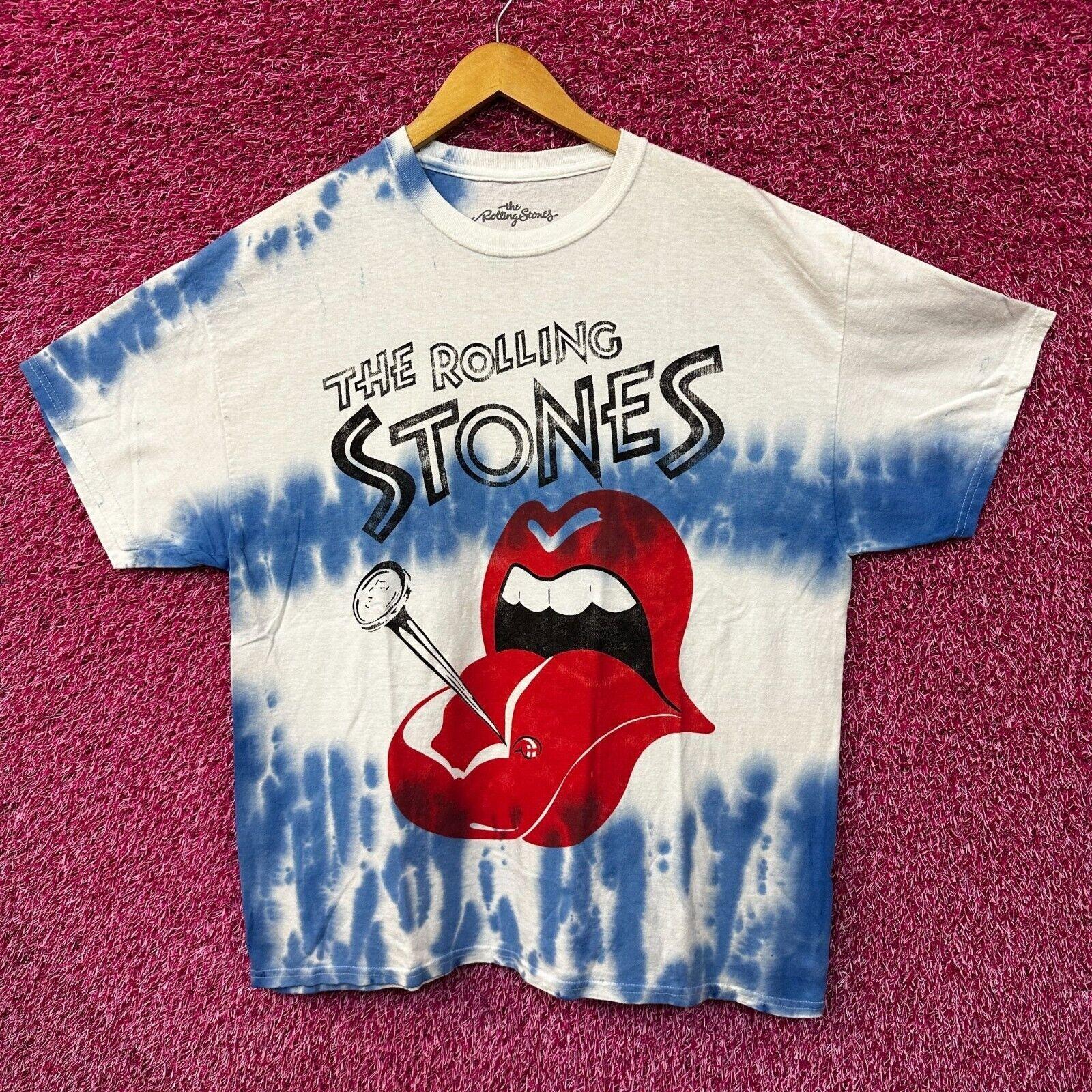 

The Rolling Stones Hot Lips Tie Dye Blue Oversized T-Shirt 4XL