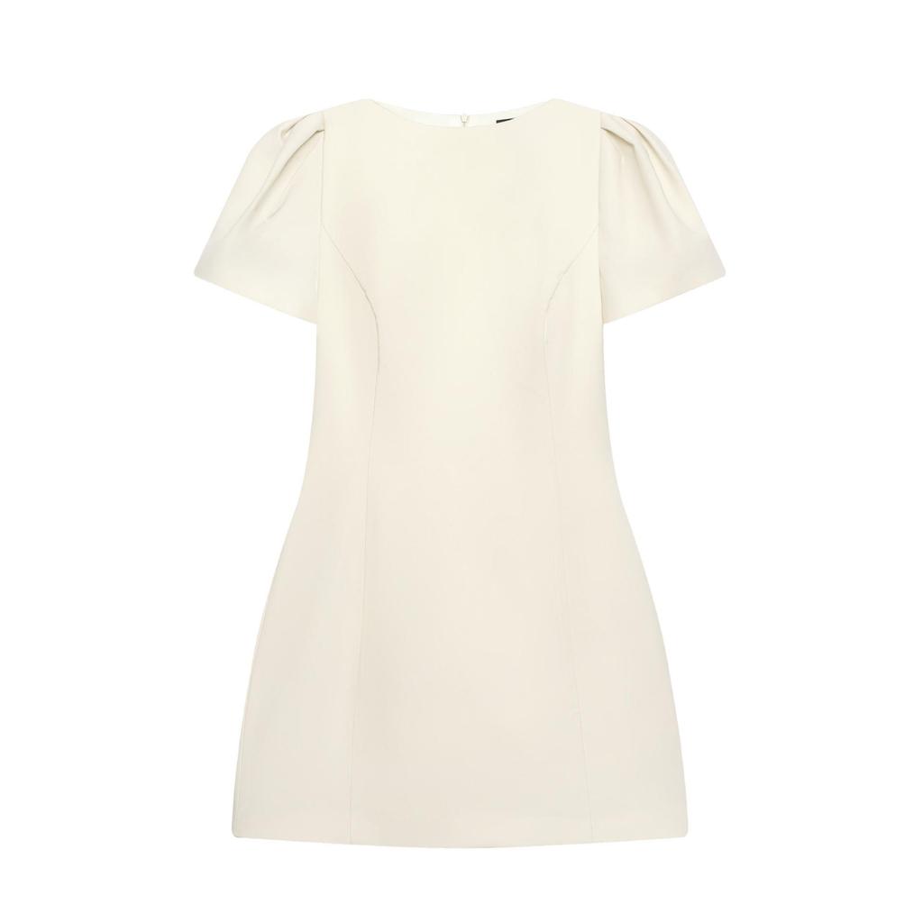 European Spring Women's Black Pleated Pocket Dress, Short Sleeve (21105).