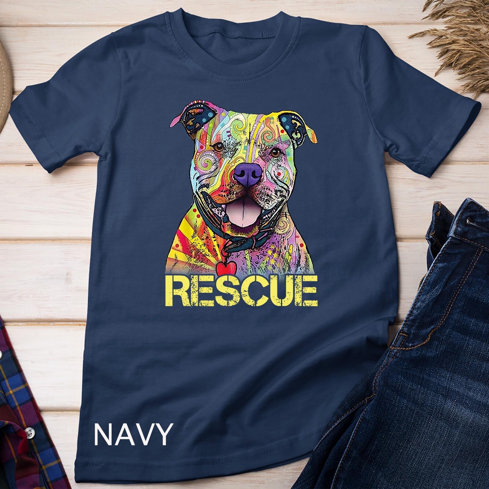 Rescue Dog Colorfull Pitbull Dog Adopt Don t Shop T-Shirt Mens Womens Tees Top Unisex T-Shirt Mens Womens Tees Top S