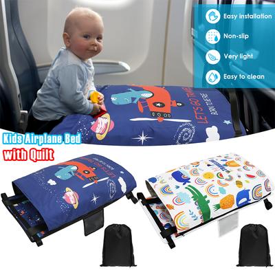 Reisvliegtuigbed voor Peuters met Dekbed Draagbaar Kinderen Pedalen Bedden Comfortabele Vliegtuig Hangmat Stoelverlenger Extra Beenruimte