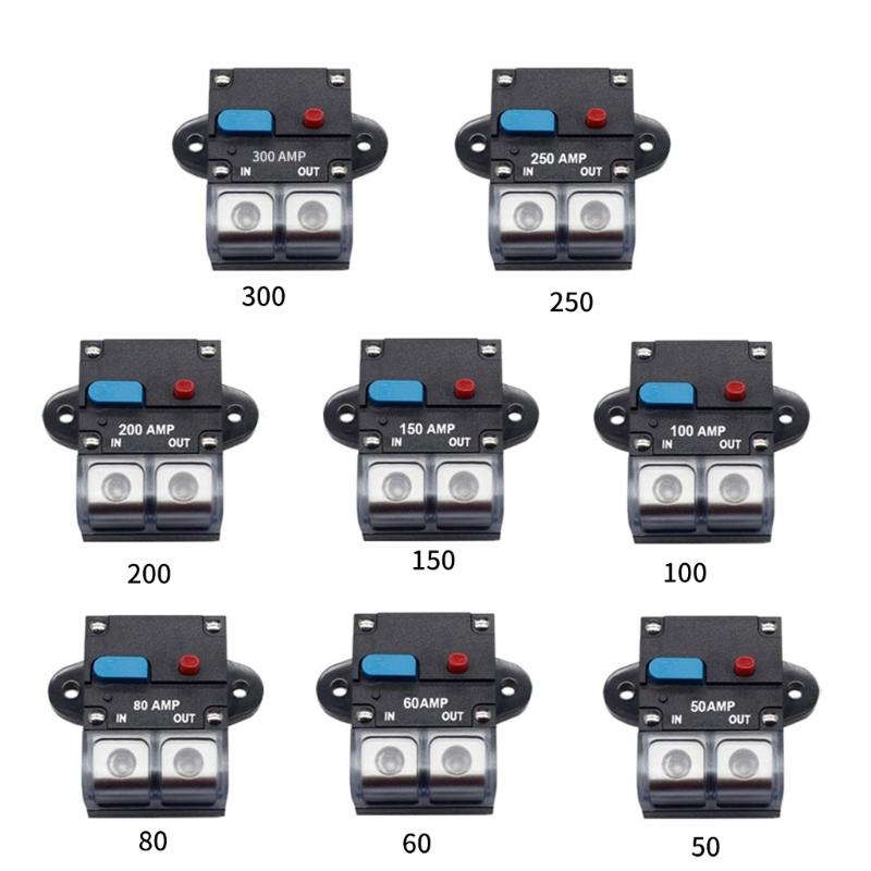 Circuit Breaker 12V-48VDC 50-300Amp for Trailer Vehicles Stereo Audios Solar System Inline Waterproof Solar Breaker
