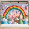 3D Balloons Rainbow Happy Birthday Photography Backdrop Colorful Girl Boy Birthday Party Baby Shower Decor Photozone Background