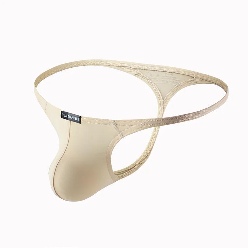 T-Back Thongs Men Sexy Bulge Pouch Underpants Bikini Trunks Mini Panties Male Breathable Knickers Soft Lingerie Man Underwear