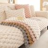 Cream Wind Rabbit Plush Big Gold Back Sofa Cushion  New Plush Thickened Sofa Cover Towel  Wholesale
