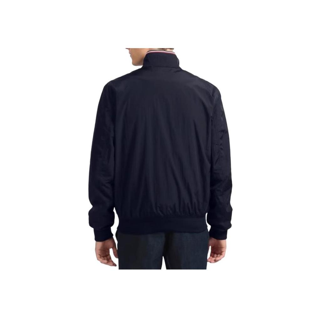 Tommy Hilfiger Stand Collar Zipper Logo Embroidered Reversible Lightweight Jacket Men jackets Navy-Blue 78J3274-600