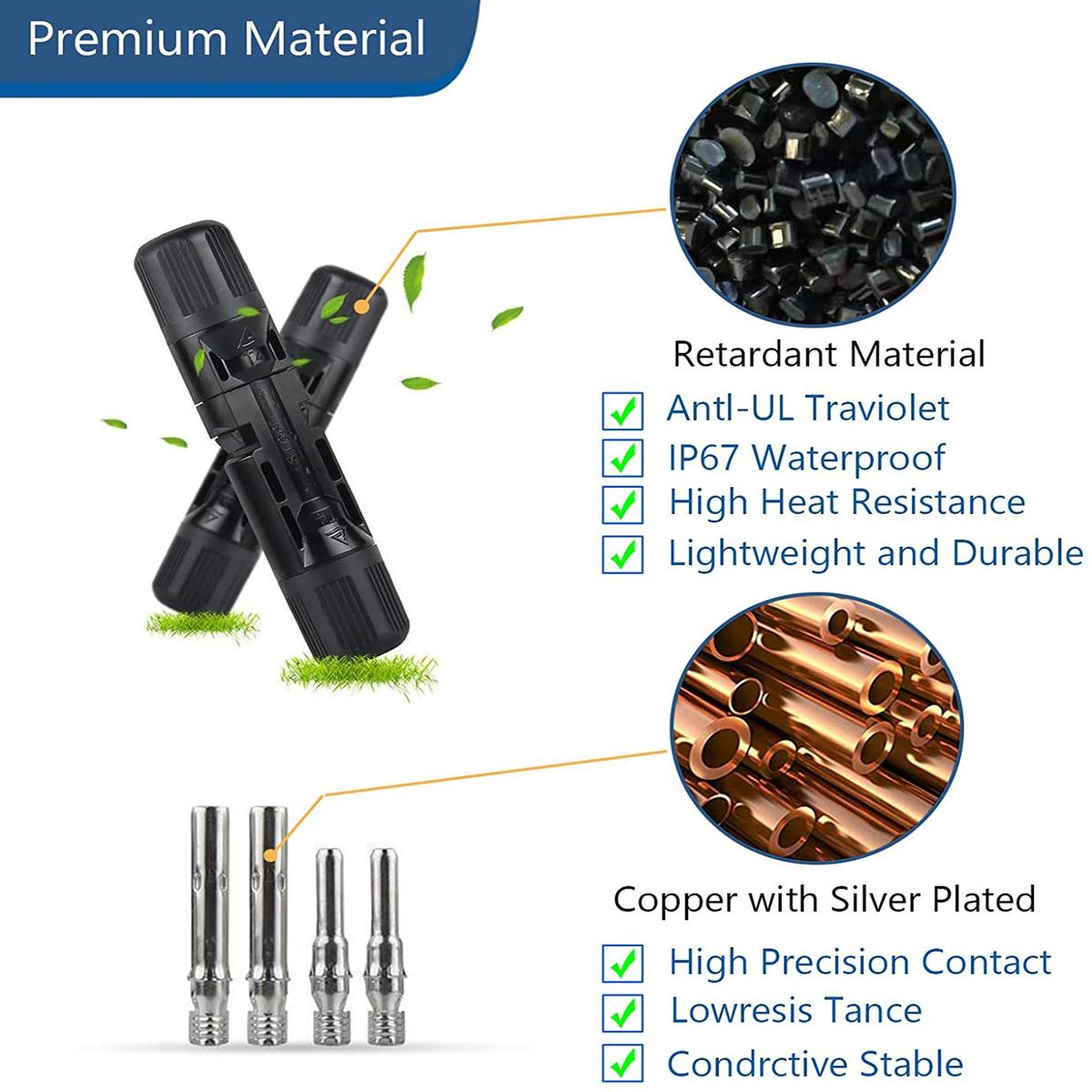 

6Pairs Solar Photovoltaic Connector with Spanners Waterproof Male/Female Solar Panel Cable Connectors Kit for Cable 2.5/4/6mm² Line Connector