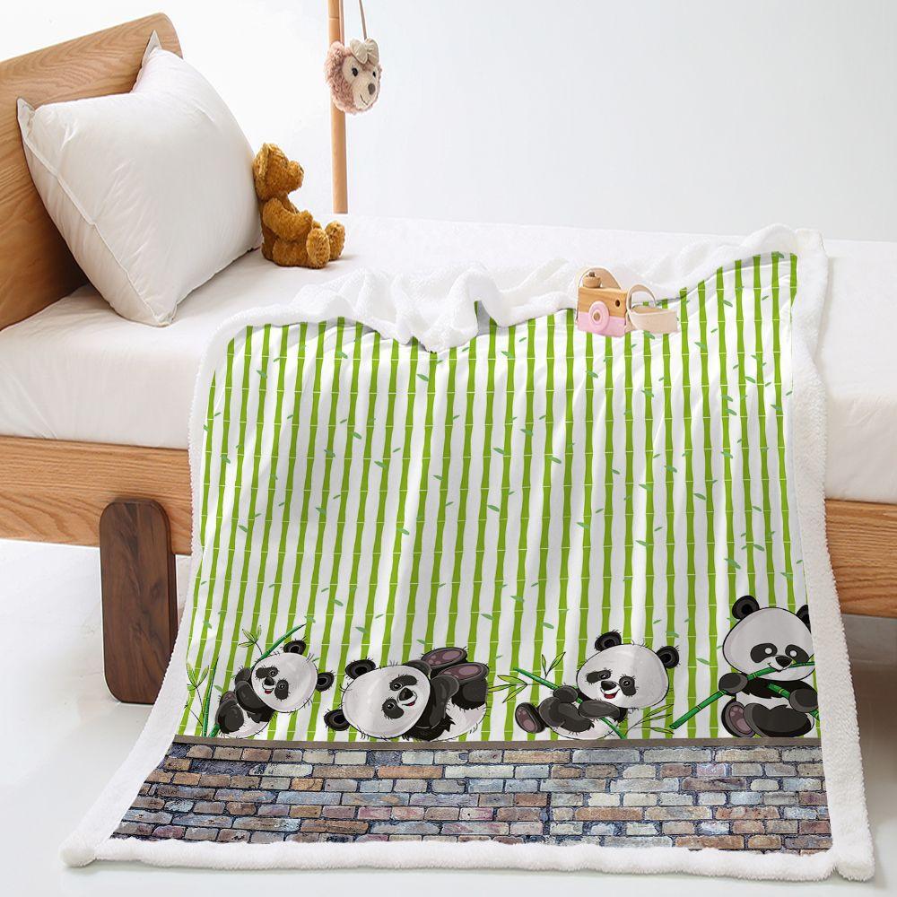 Blanket Thickened Winter Lamb Fleece Crystal Fleece National Treasure Panda Blanket Blanket Can Be Customized
