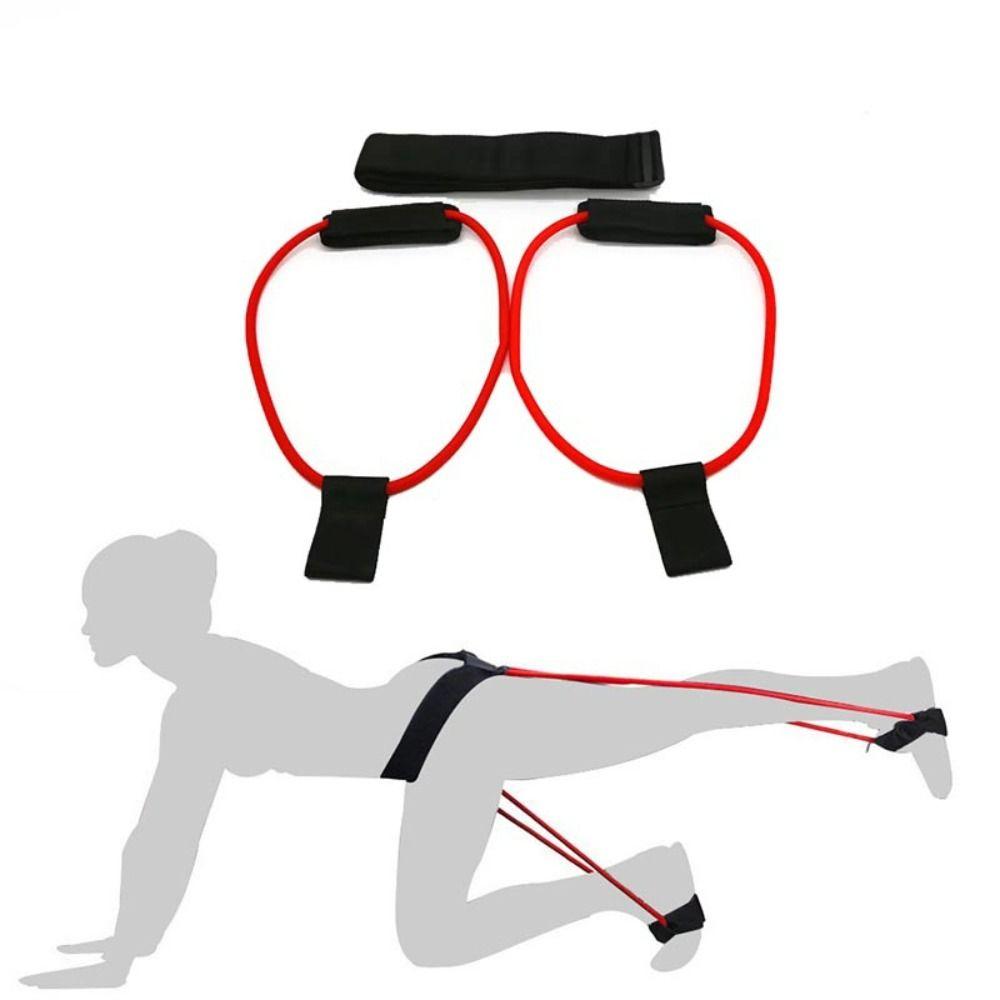 Non-Slip Strength Bands Padded Cuffs Booty Belt Portable Exercise Cord Fitness