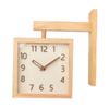 Wall Clock Simple Silent   Double Sided Clock Wooden Decorative Corner Clock for Living Room Household