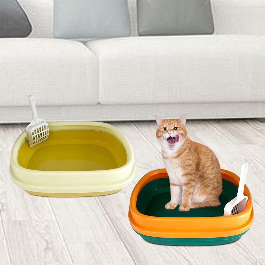 Cat Box Anti-slip bunn Slitesterk lettrengjørende toalett for små, store katter